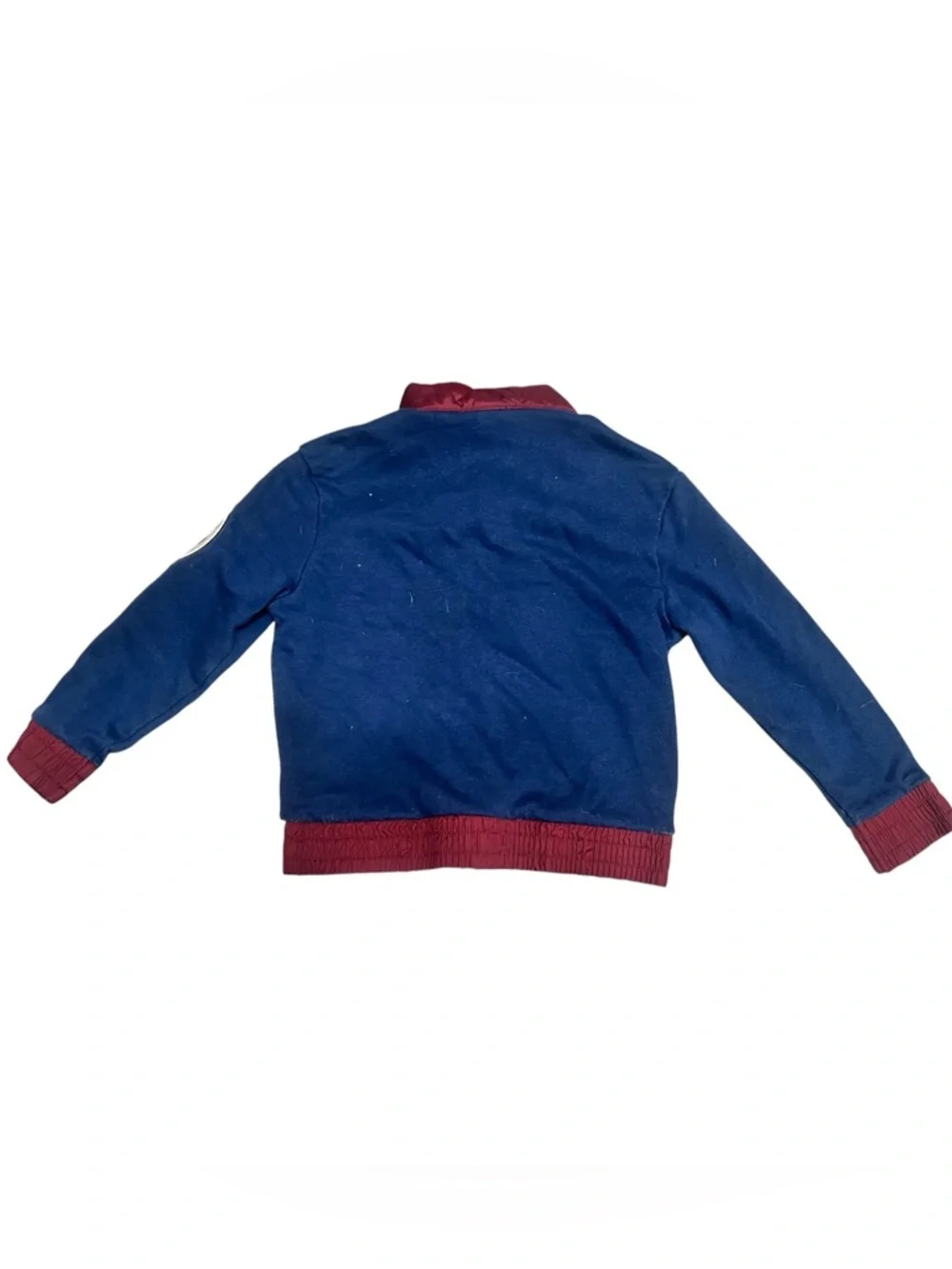 Kids Navy and Burgundy Zip-Up Hooded Sweatshirt
